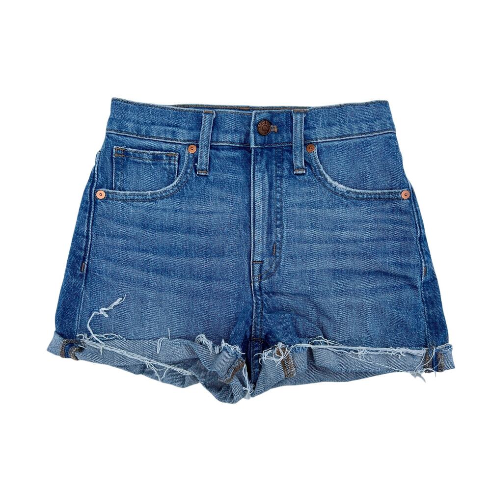 Madewell High Waisted Jean Shorts With Raw Hem Cotton Denim Size 23